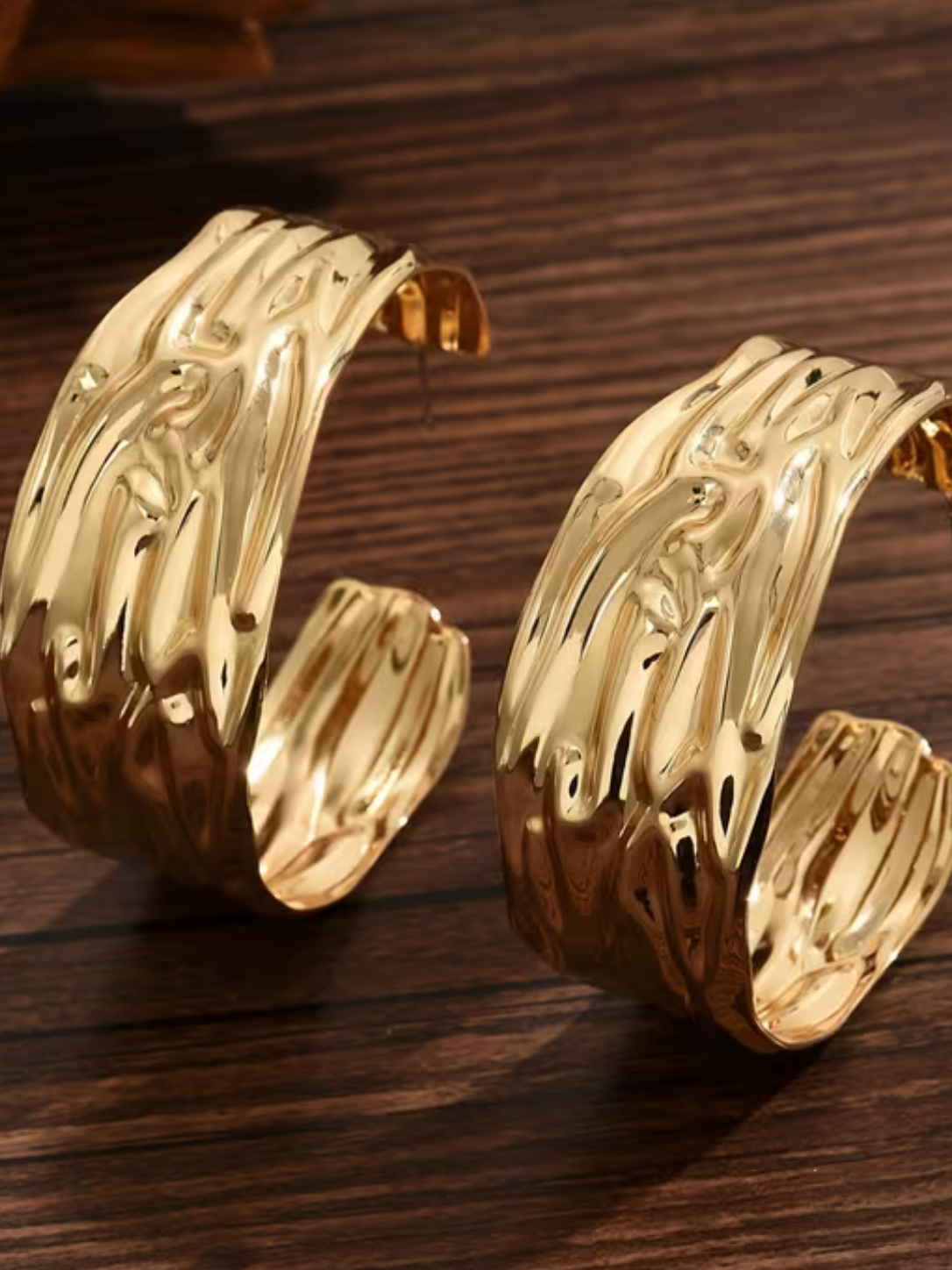 Swirl Design Bold Gold Statement Hoop Earrings