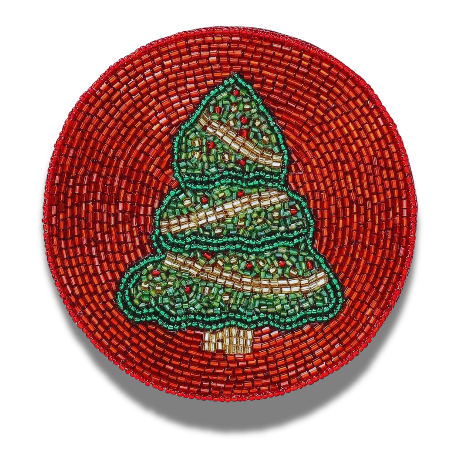 Christmas Beaded Set of 4 Coasters
