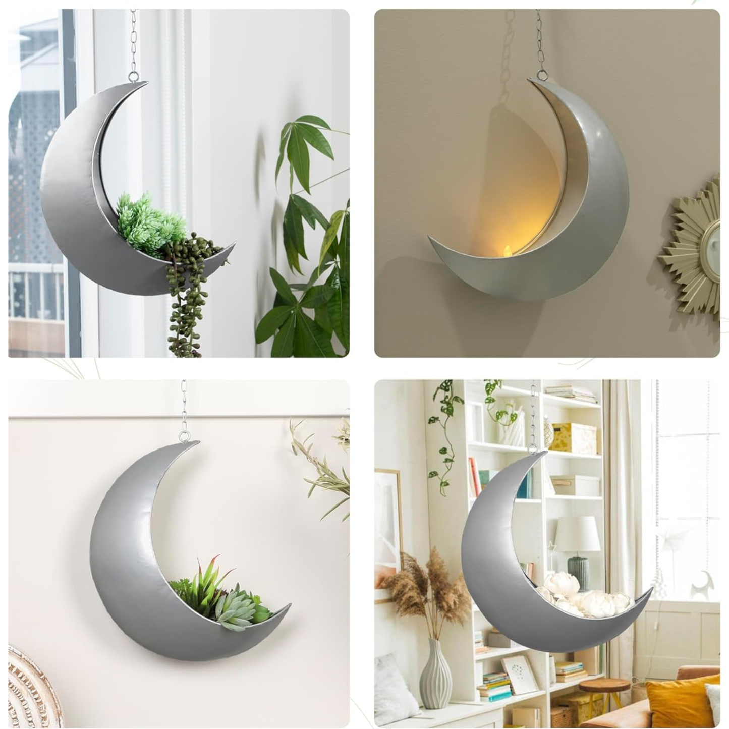 Crescent Moon Hanging Planter