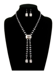 Navajo Beaded Crystal Necklace Earrings Set