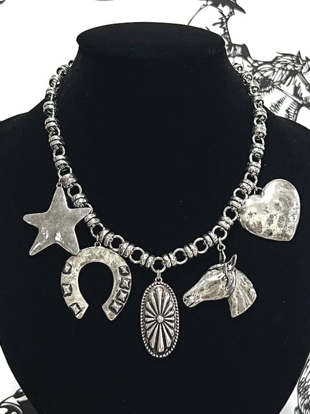 Charm School Dropout Silver Western Charm Necklace