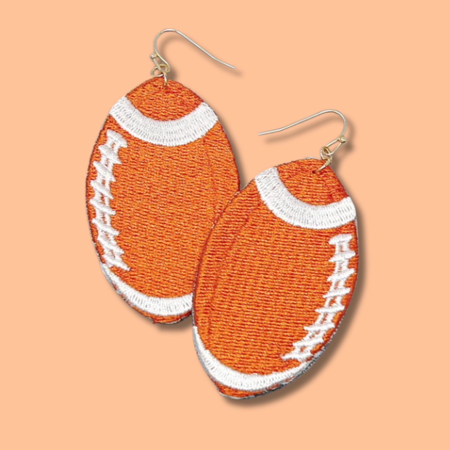 Embroidered Tennessee Football Earrings