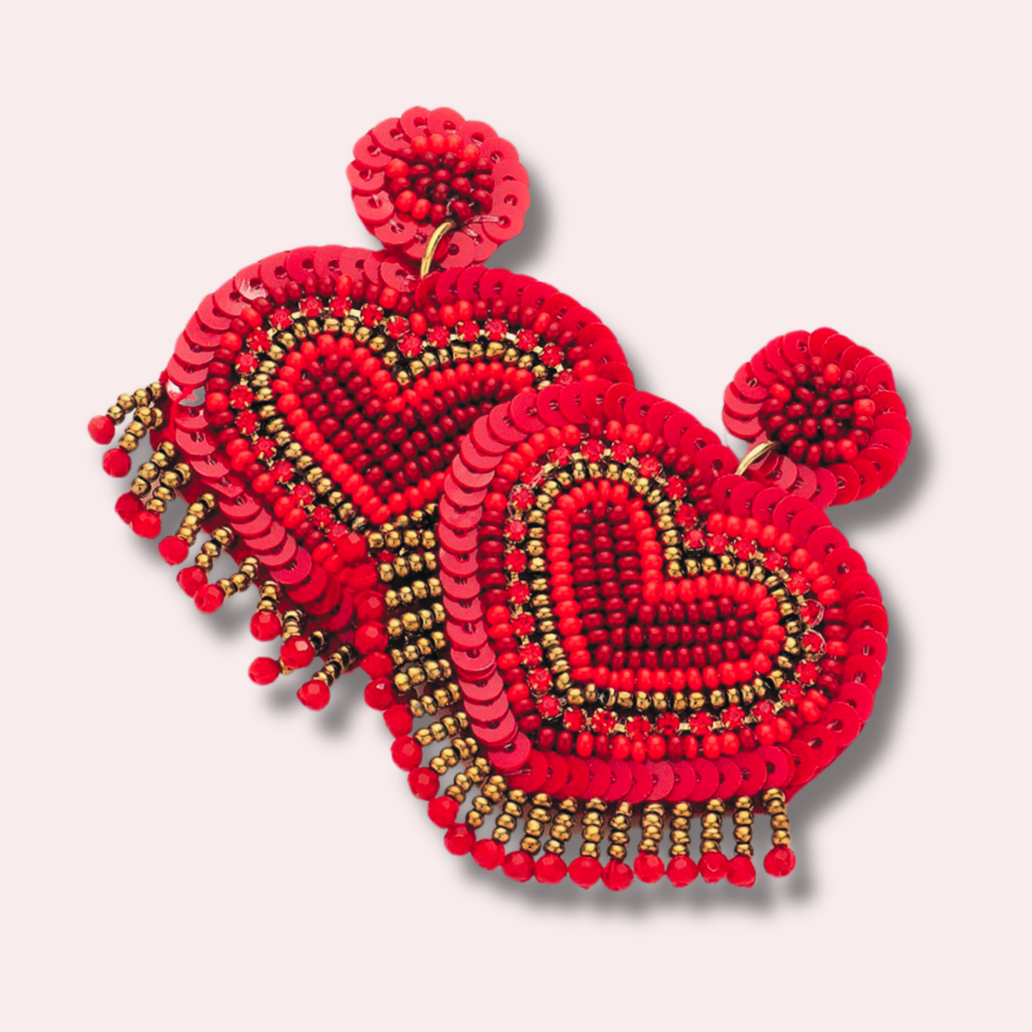 Sparkle Sequin Beaded Fringe Statement Earrings