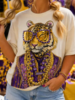LSU Party Tiger Crystal Accent Gameday T-Shirt