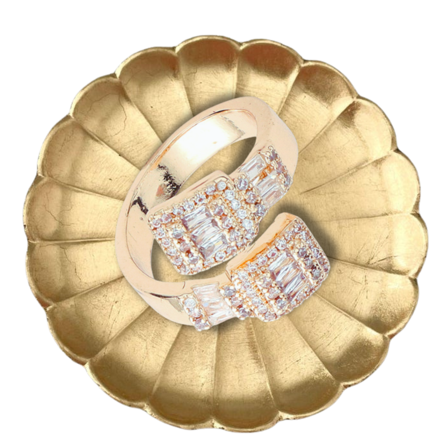 Baguette CZ Crystal Bars Band Ring