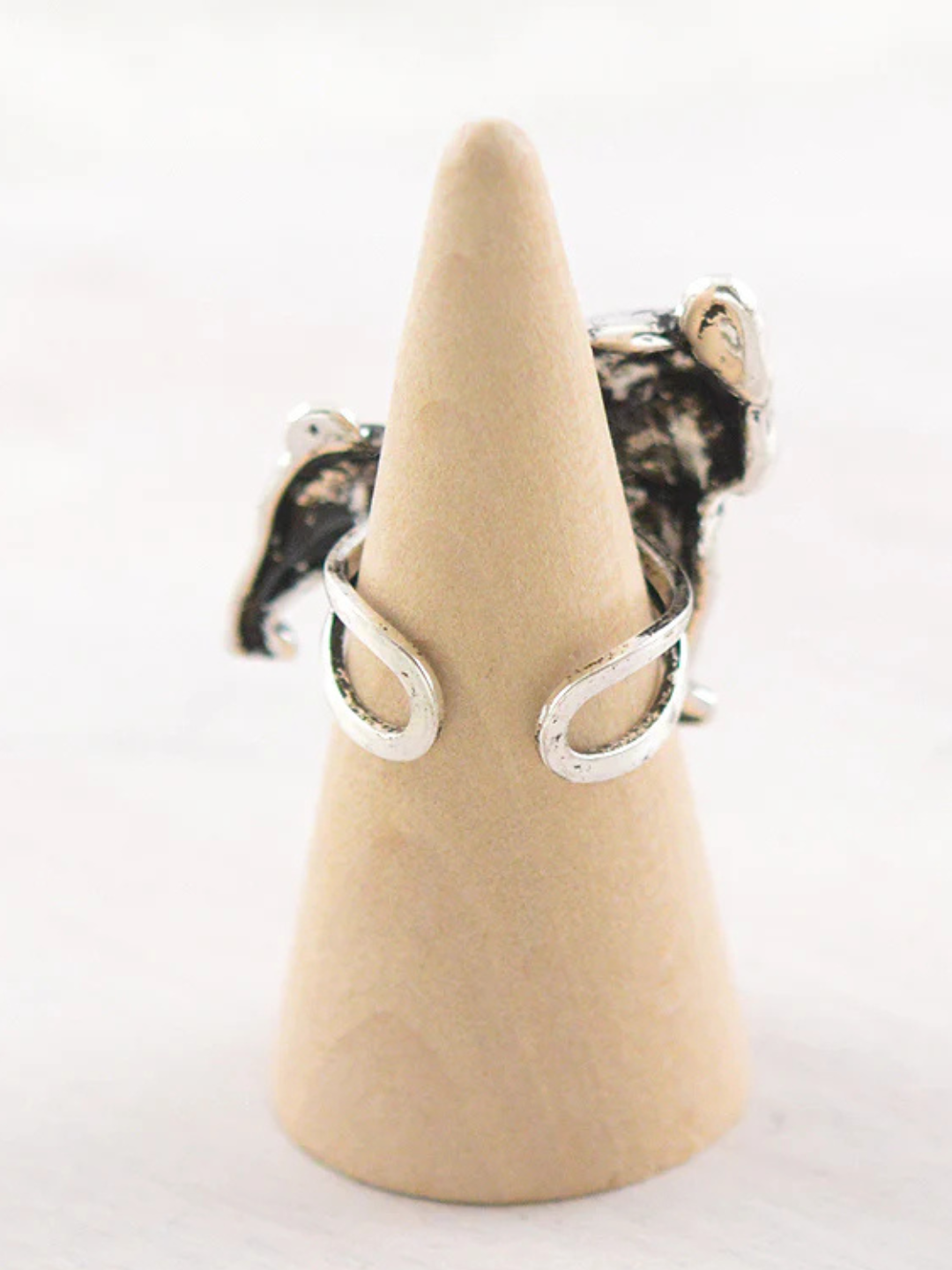 Furry Fierce Frenchie Bulldog Silver Ring