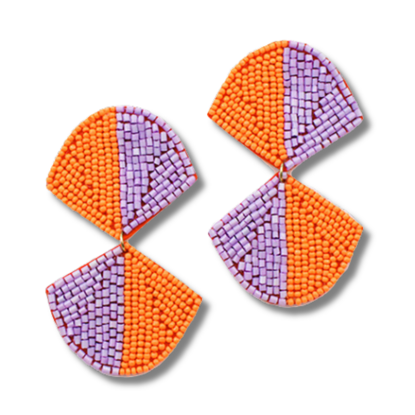 Two-Tone Pink Beaded Statement Earrings