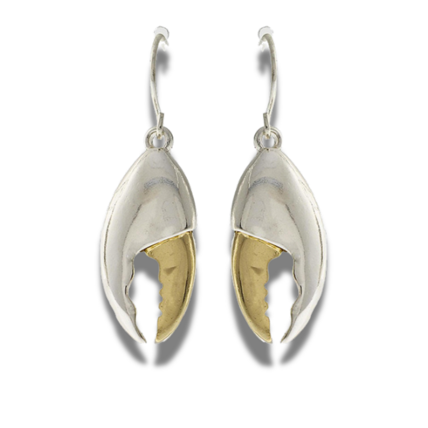 Gold Silver Dipped Lobster Claw Earrings