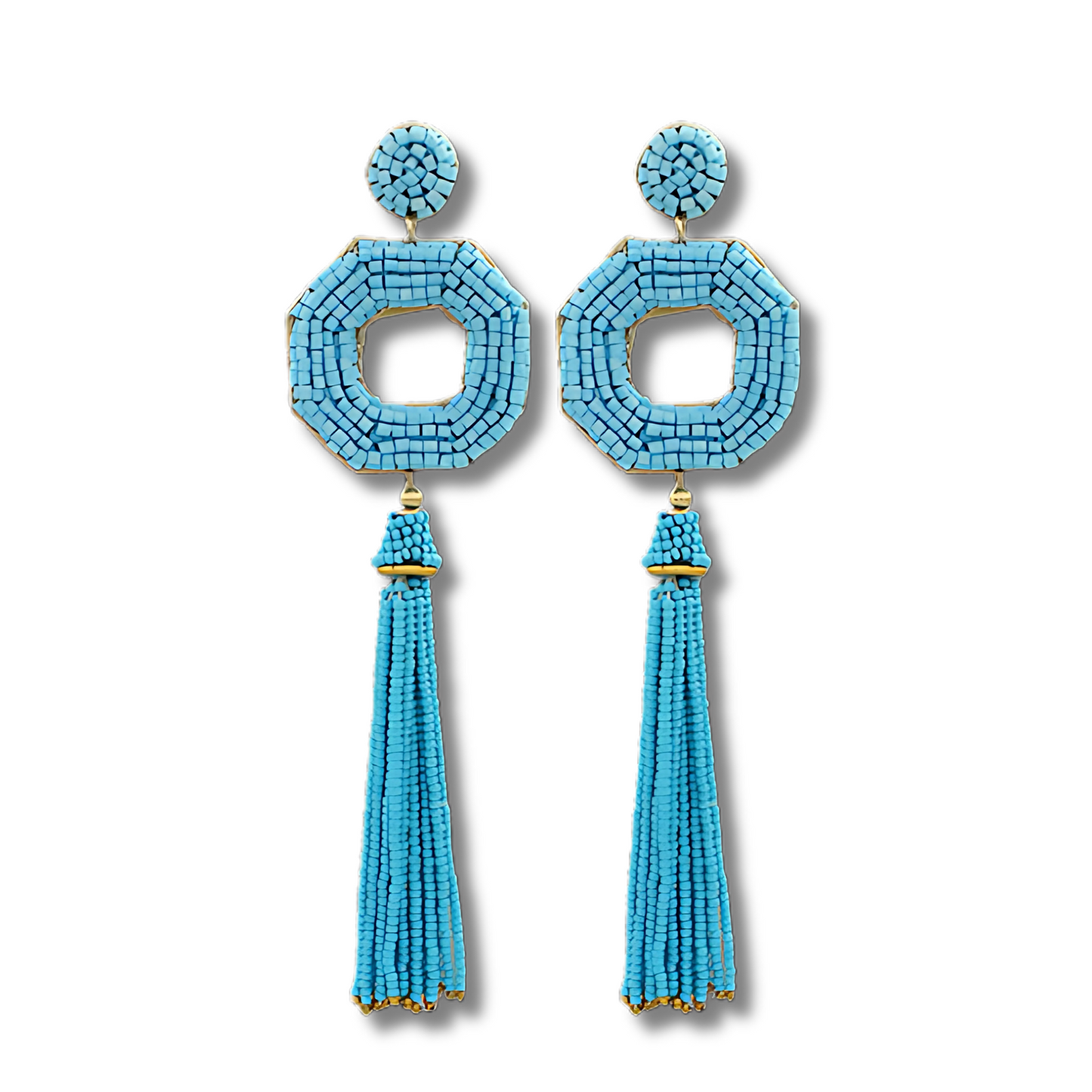 Deepa Gurnani Isha Seed Beaded Boho Tassel Earrings