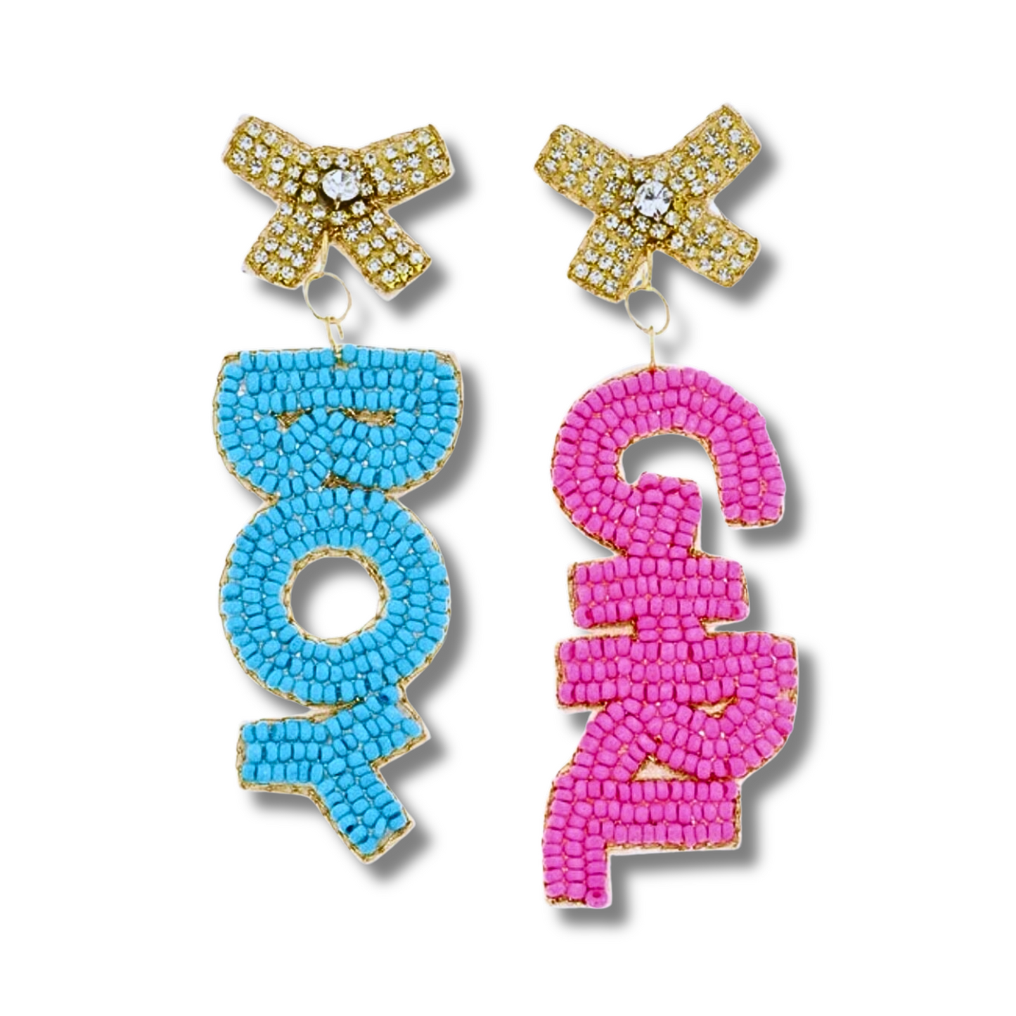 New BABY Gender Reveal Boy Girl Beaded Earrings