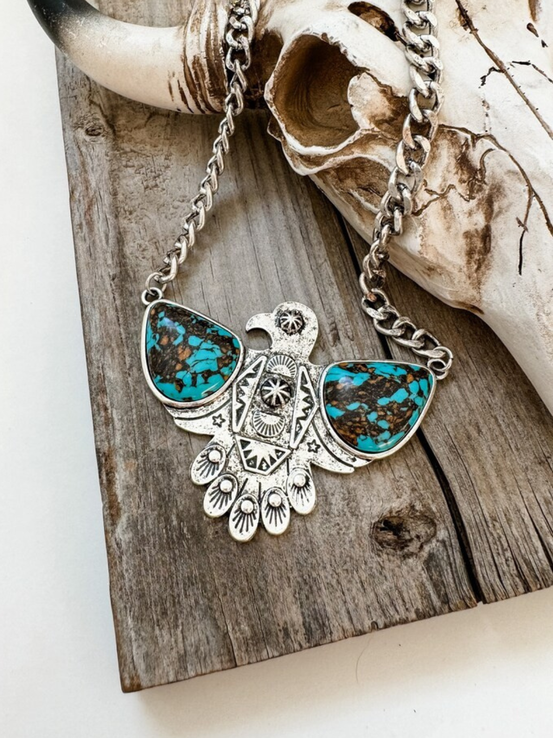 Thunderbird Road Turquoise Western Necklace