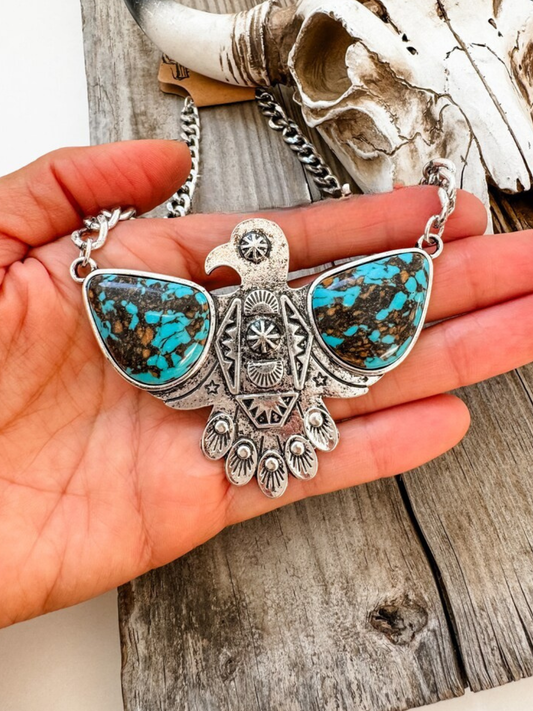 Thunderbird Road Turquoise Western Necklace
