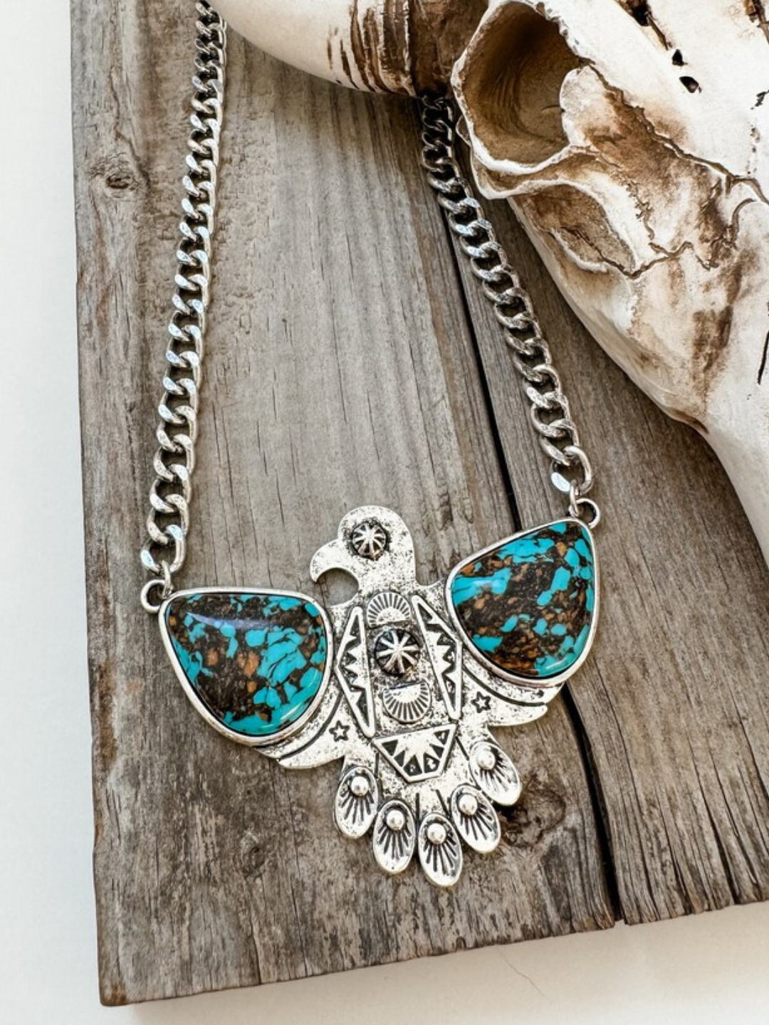 Thunderbird Road Turquoise Western Necklace