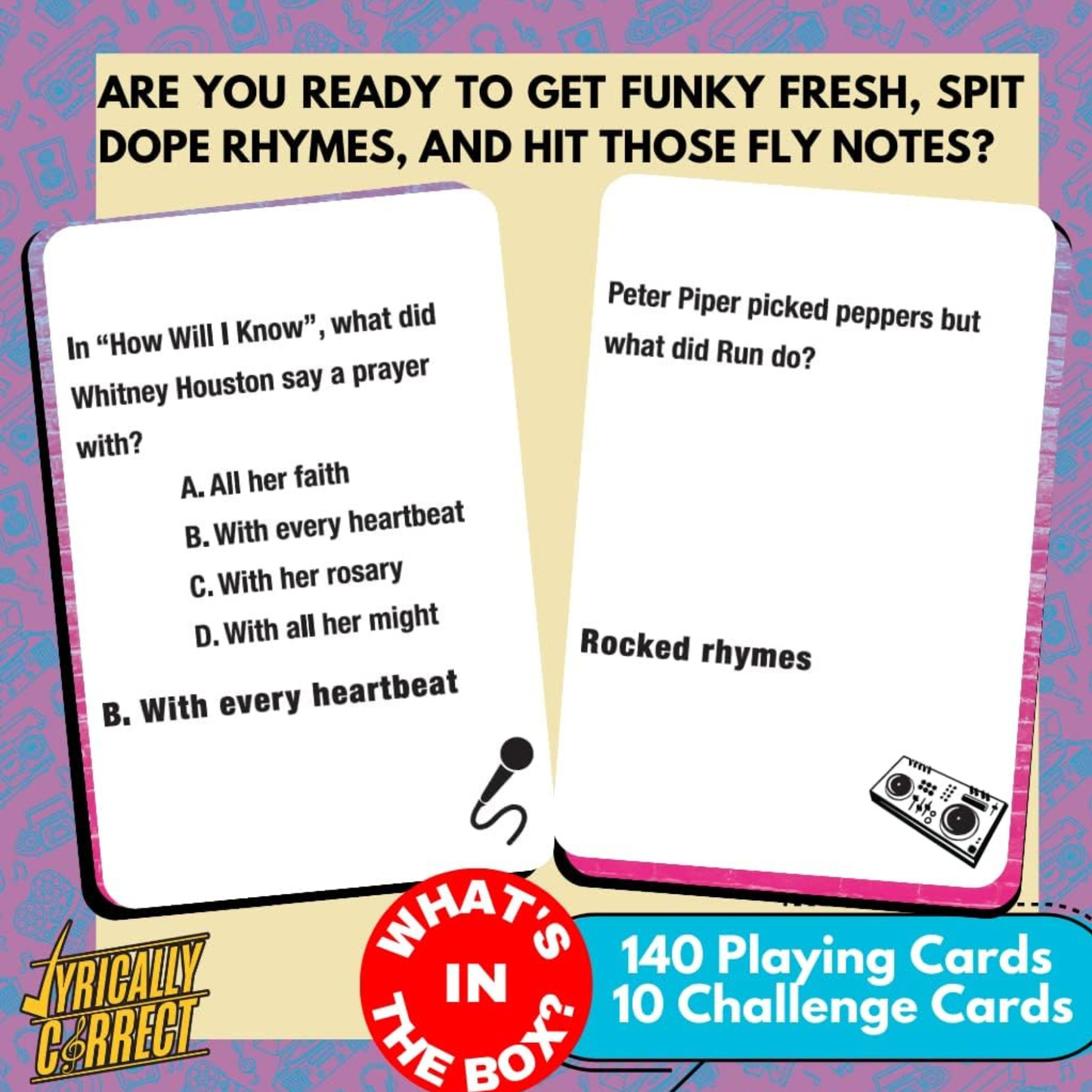 Lyrically Correct 80's Mix Tape Music Trivia Card Game