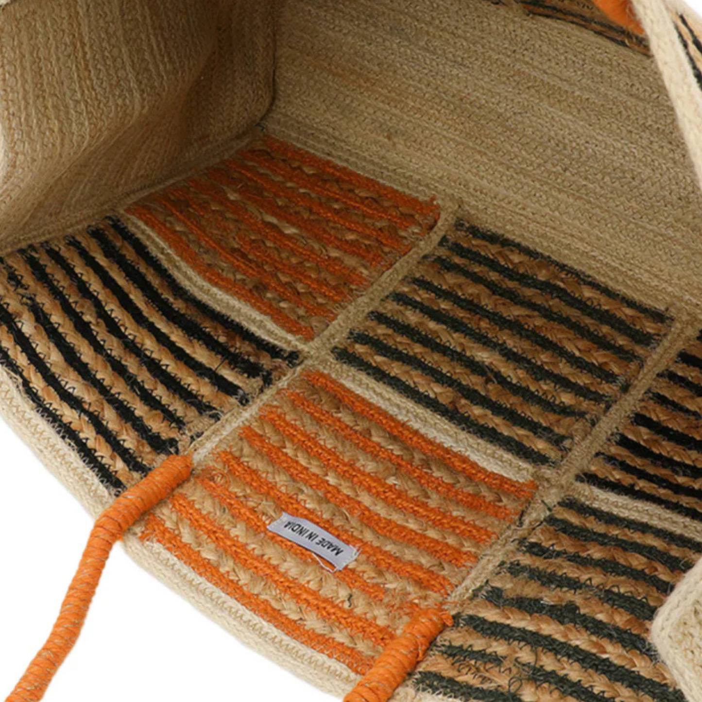Brunch in Bali Striped Jute Tote Bag