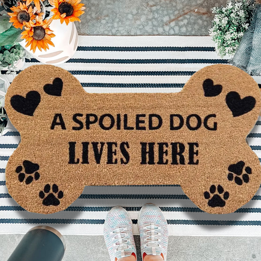 Spoiled Dog Lives Here Bone Doormat