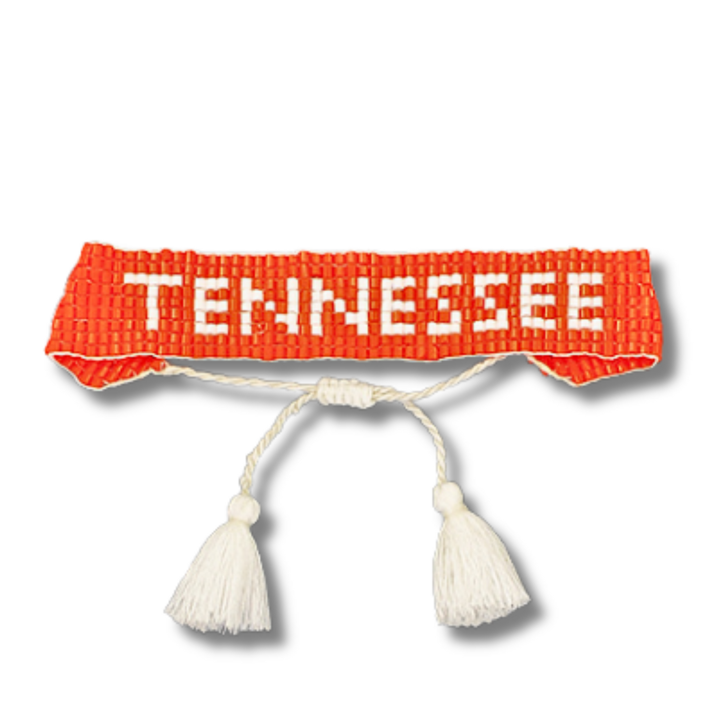 Tennessee Vols Football Team Colors Seed Bead Tassel Pull Bracelet