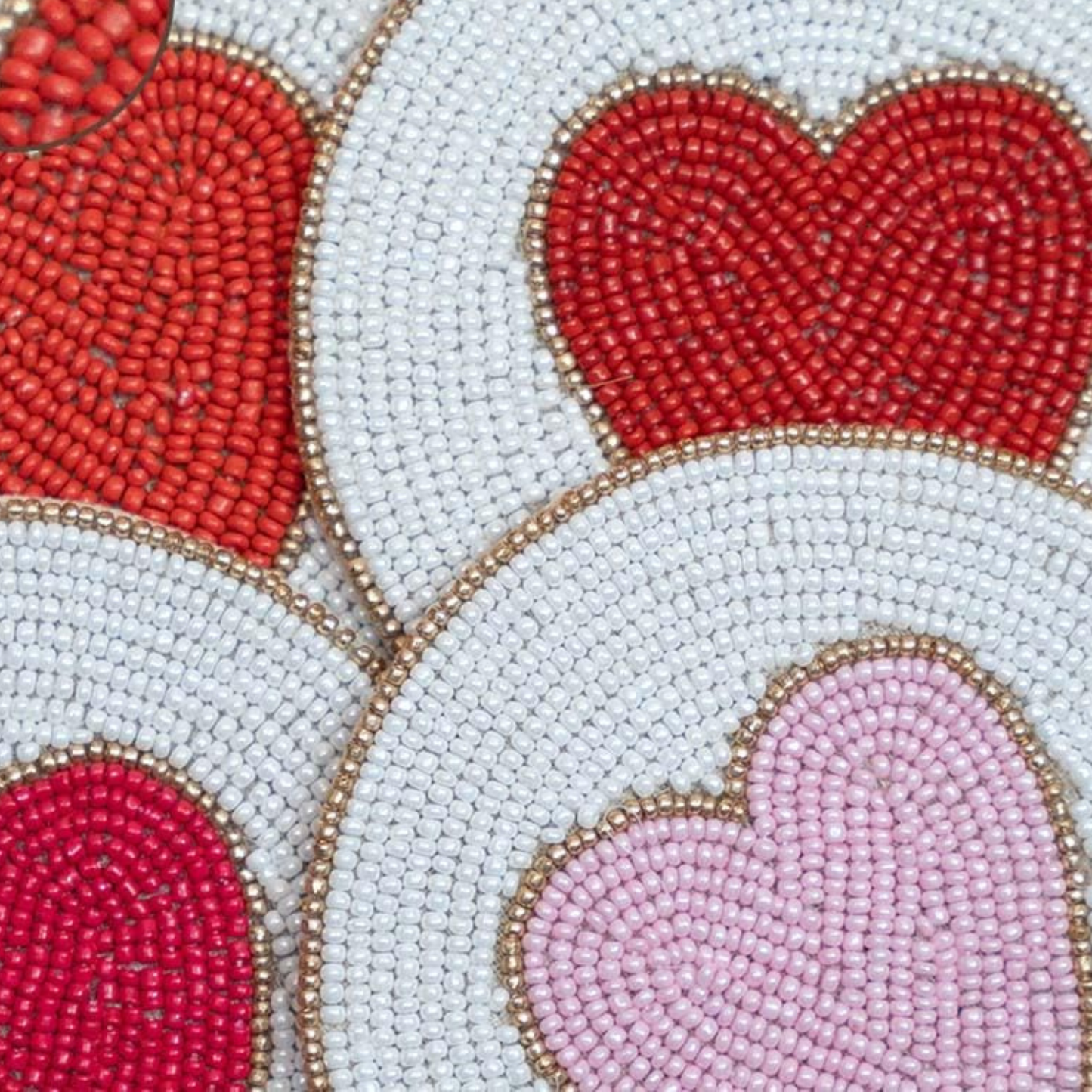 Heart to Heart Beaded Set of 4 Coasters