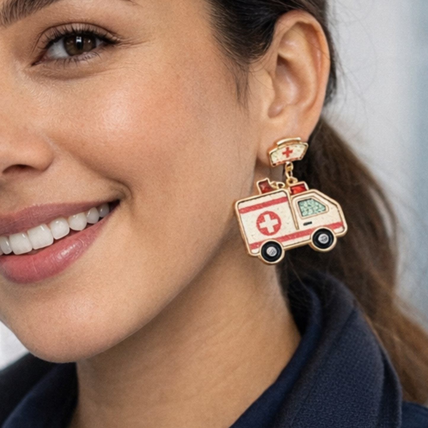EMT Paramedic Career Ambulance Earrings