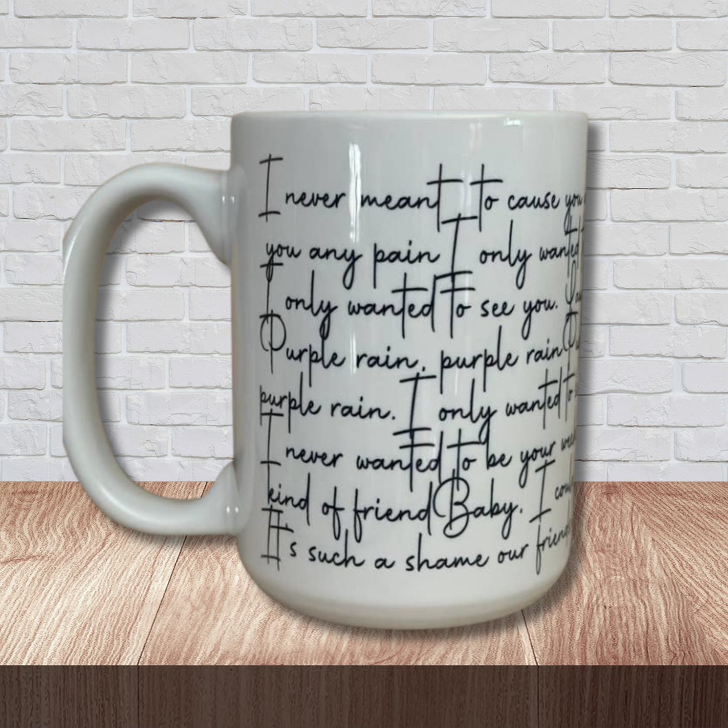 Prince Purple Rain Lyrics Ceramic Coffee Mug