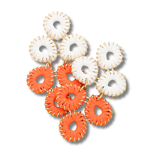 Tennessee Vols Raffia Disc Wrapped Football Earrings