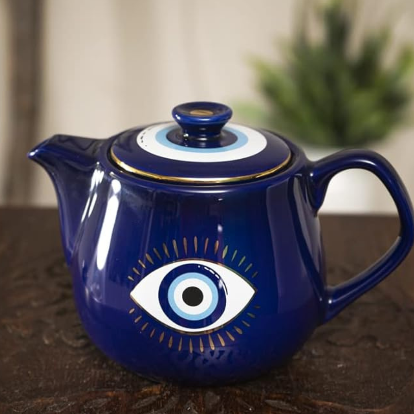 Evil Eye Protection Ceramic Teapot