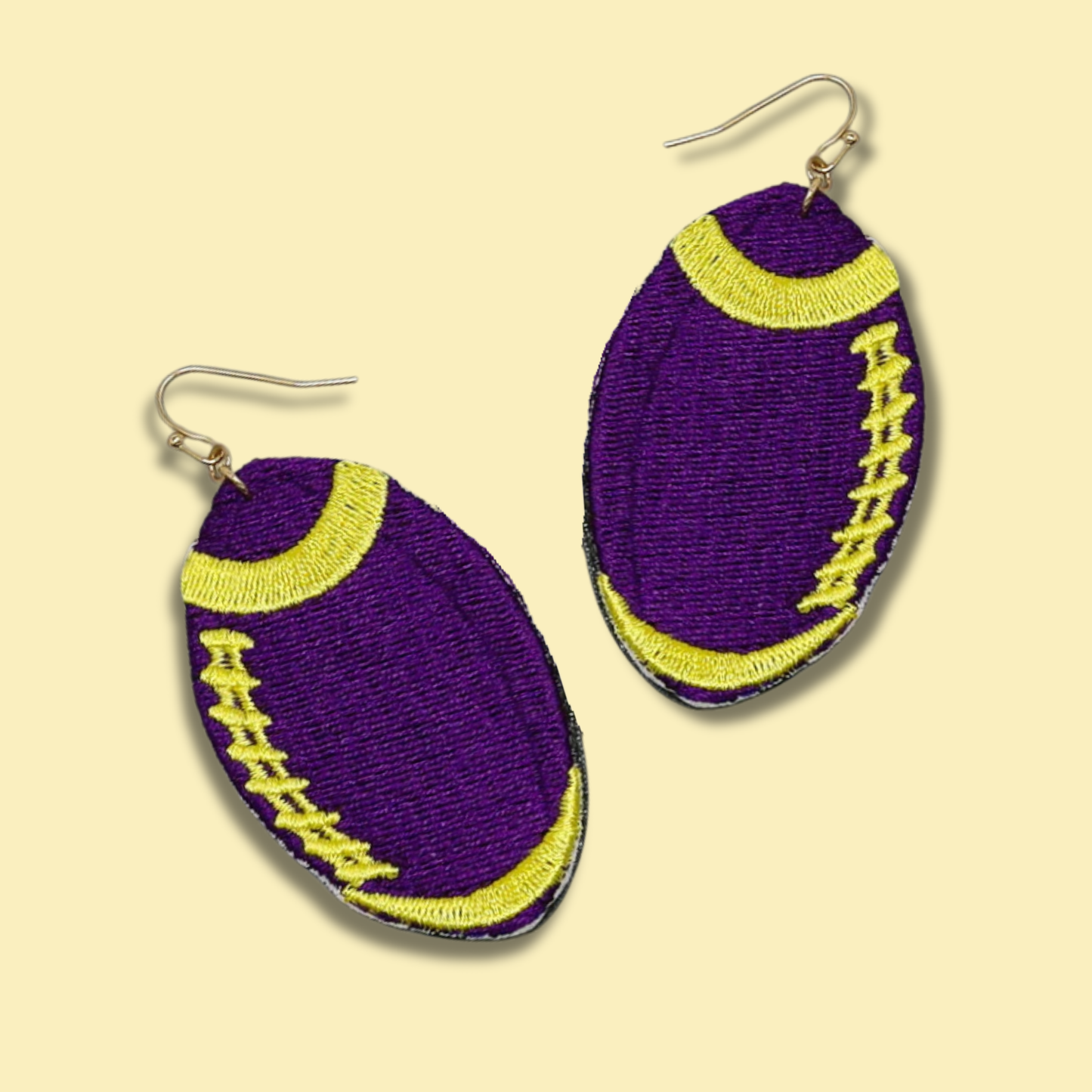 Purple Yellow LSU Football Earrings