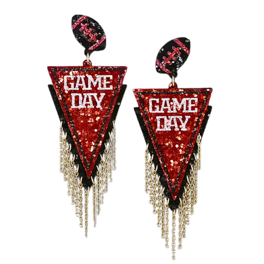 Georgia Bulldogs Football Team Leather Glitter Gameday Earrings