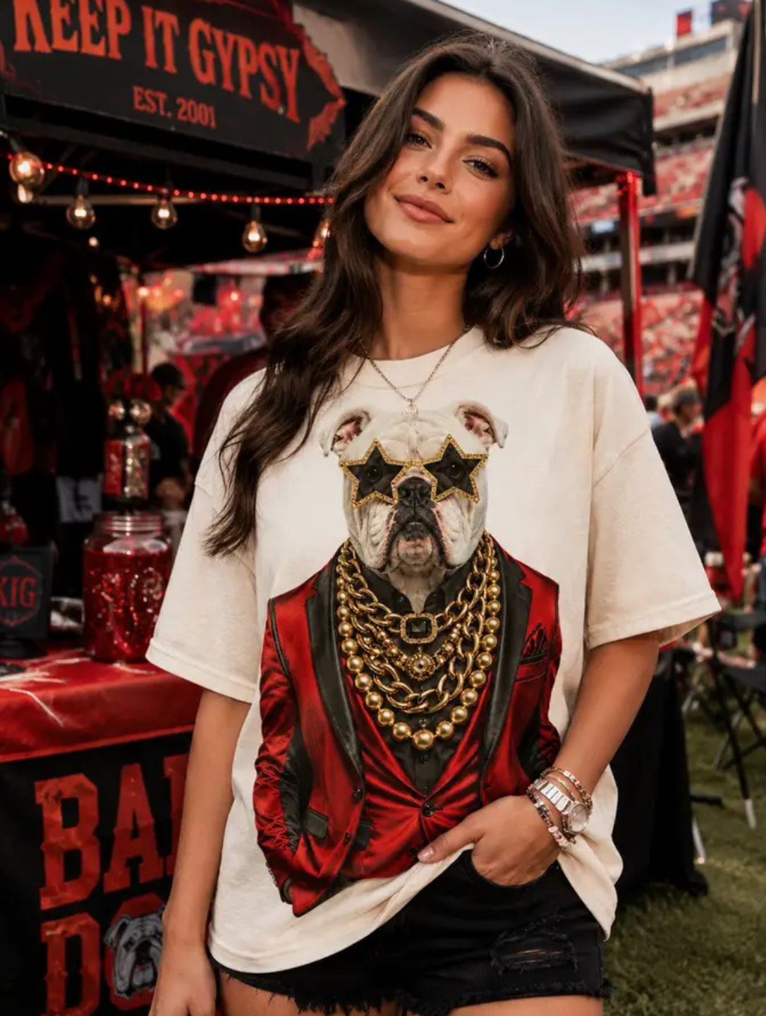 Georgia Bulldogs Crystal Accent Gameday T-Shirt