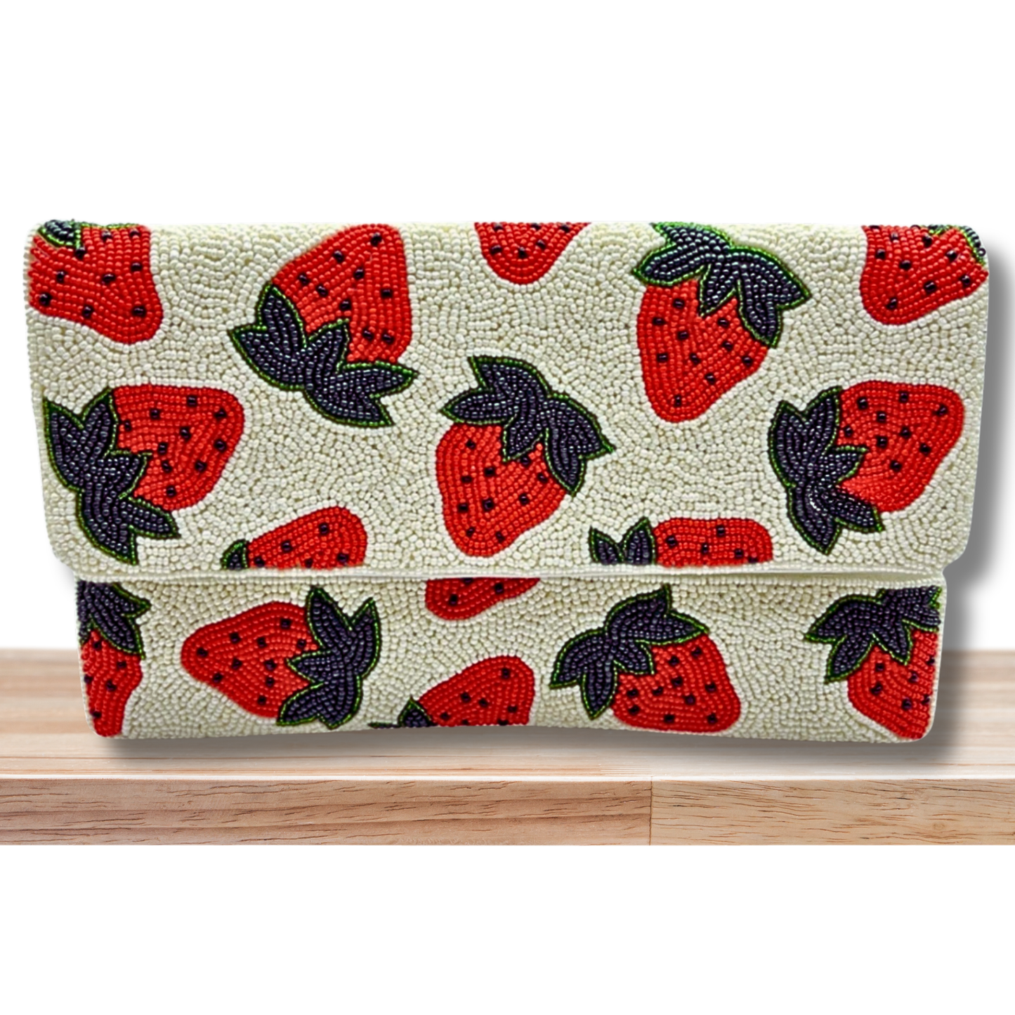 Strawberry Celebration Seed Beaded Clutch