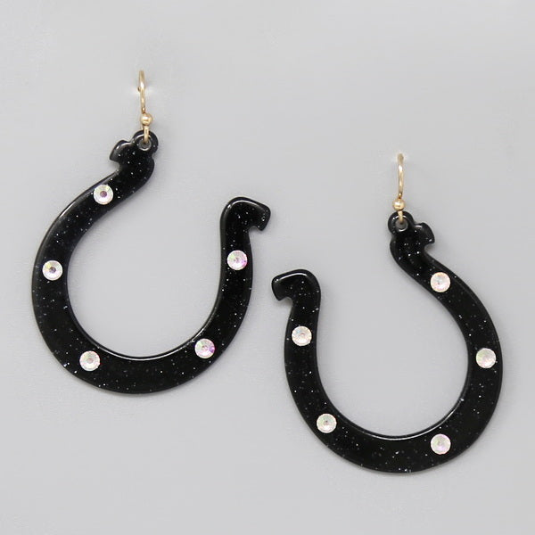 Kentucky Derby Days Horseshoe Earrings