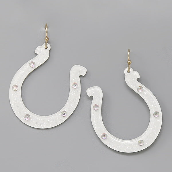 Kentucky Derby Days Horseshoe Earrings
