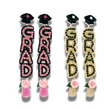 Graduation Cap Flower Rhinestone Beaded Earrings