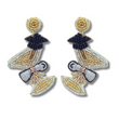 Graduation Martini Glass Seed Beaded Earrings