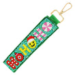 HO HO HO XMAS Beaded Lanyard Green Keychain