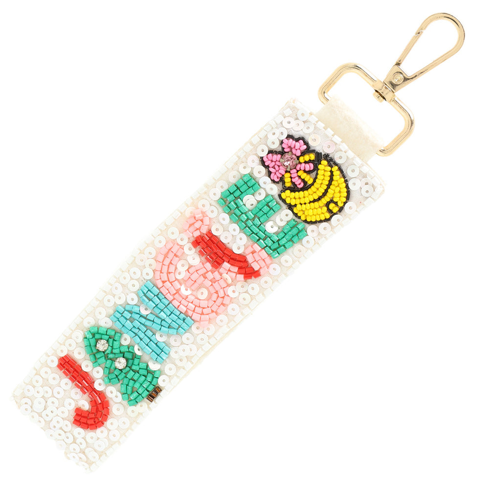 JINGLE XMAS Beaded Lanyard Keychain