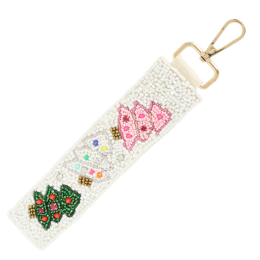 XMAS Tree Beaded Lanyard Keychain
