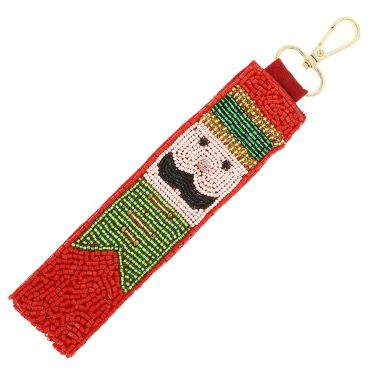 TOY SOLDIER Christmas Beaded Lanyard Keychain
