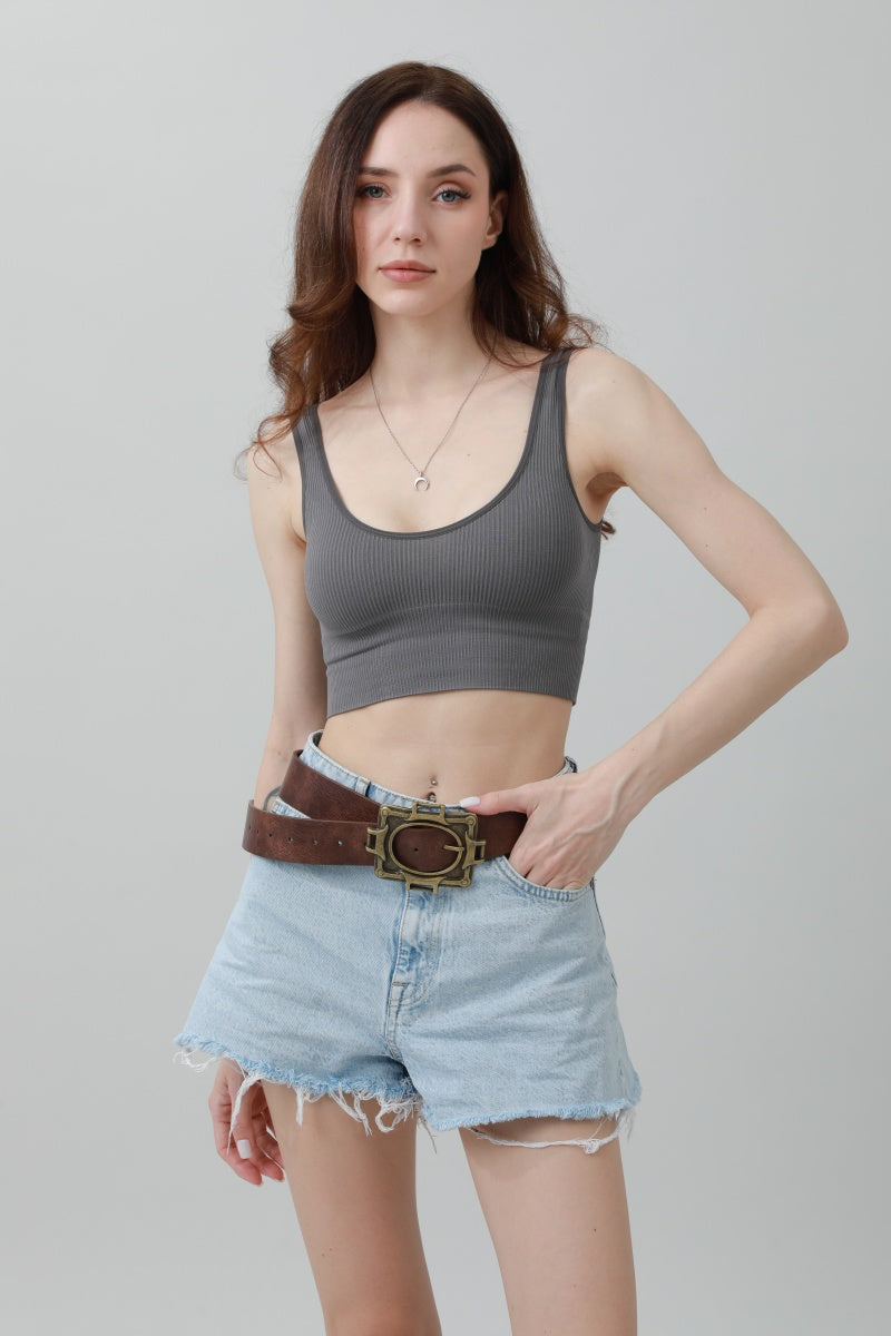 Vintage Western Belt – Geometric Buckle Cowboy Style 🤠⛓️ Leto Collection