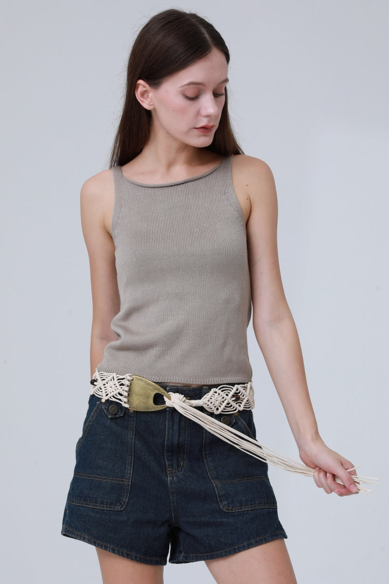 Braided Rope Belt – Antique Bronze Buckle & Boho Fringe 🌾⛓️ Leto Collection