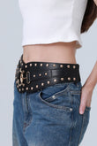 Vintage Bohemian Wide Belt – Studded Leather Waist Cincher ⛓️🌹 Leto Collection