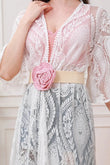 Raffia Elastic Belt with Floral Buckle Leto Collection