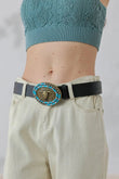 Desert Dreamer: Vintage Bohemian Turquoise Inlaid Cowboy Belt - leto-collection