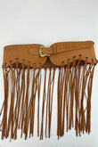 Boho Rodeo: Western Style Fringe Embellished Suede Corset Belt - leto-collection