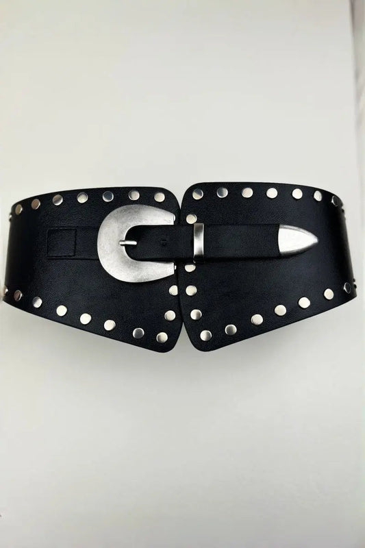 Vintage Edge: Silver Buckle Chunky Corset Belt - leto-collection