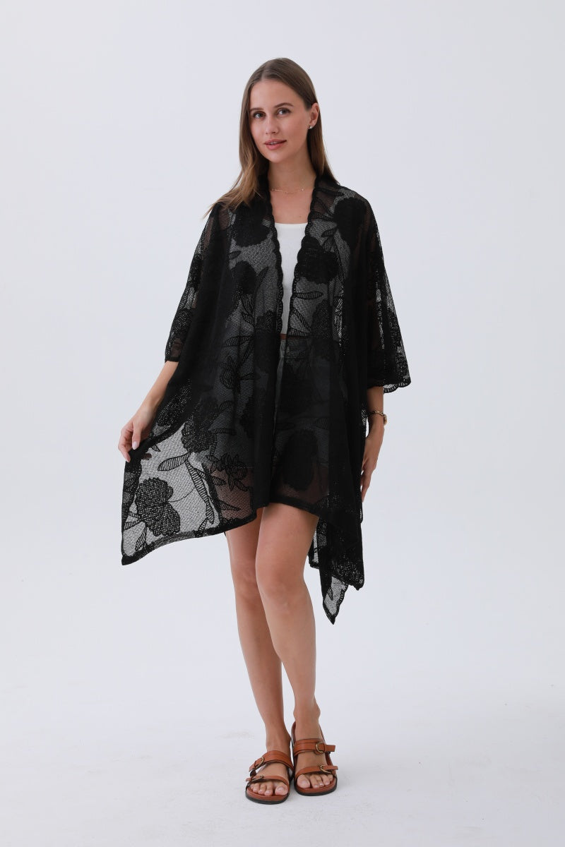 Wild Peony Stitched Boho Kimono