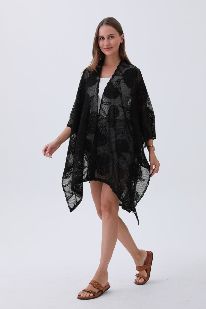 Wild Peony Stitched Boho Kimono