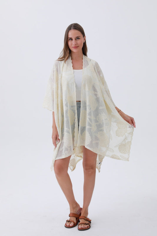 Wild Peony Stitched Boho Kimono