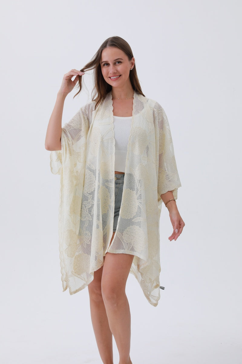 Wild Peony Stitched Boho Kimono