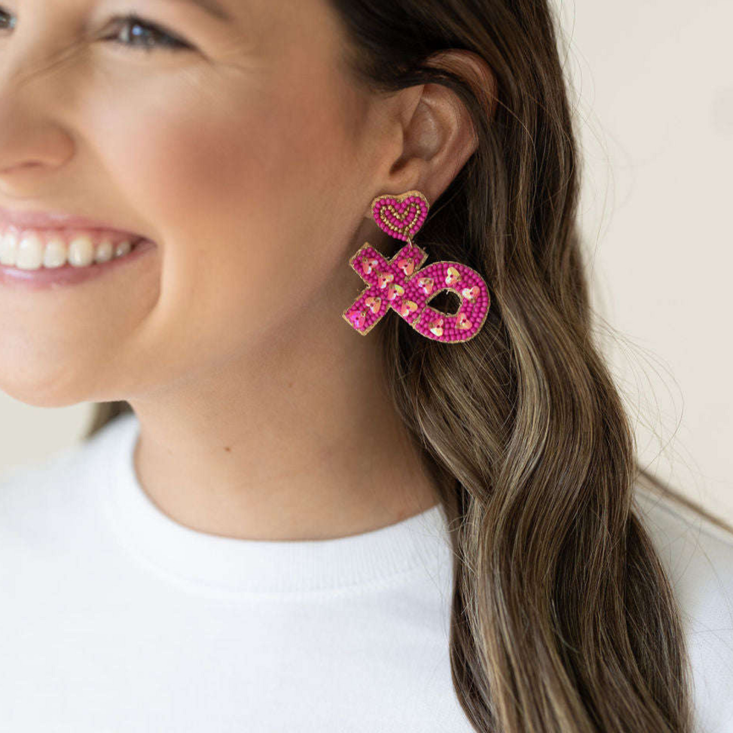 VALENTINE'S DAY XO Hugs & Kisses Beaded Earrings